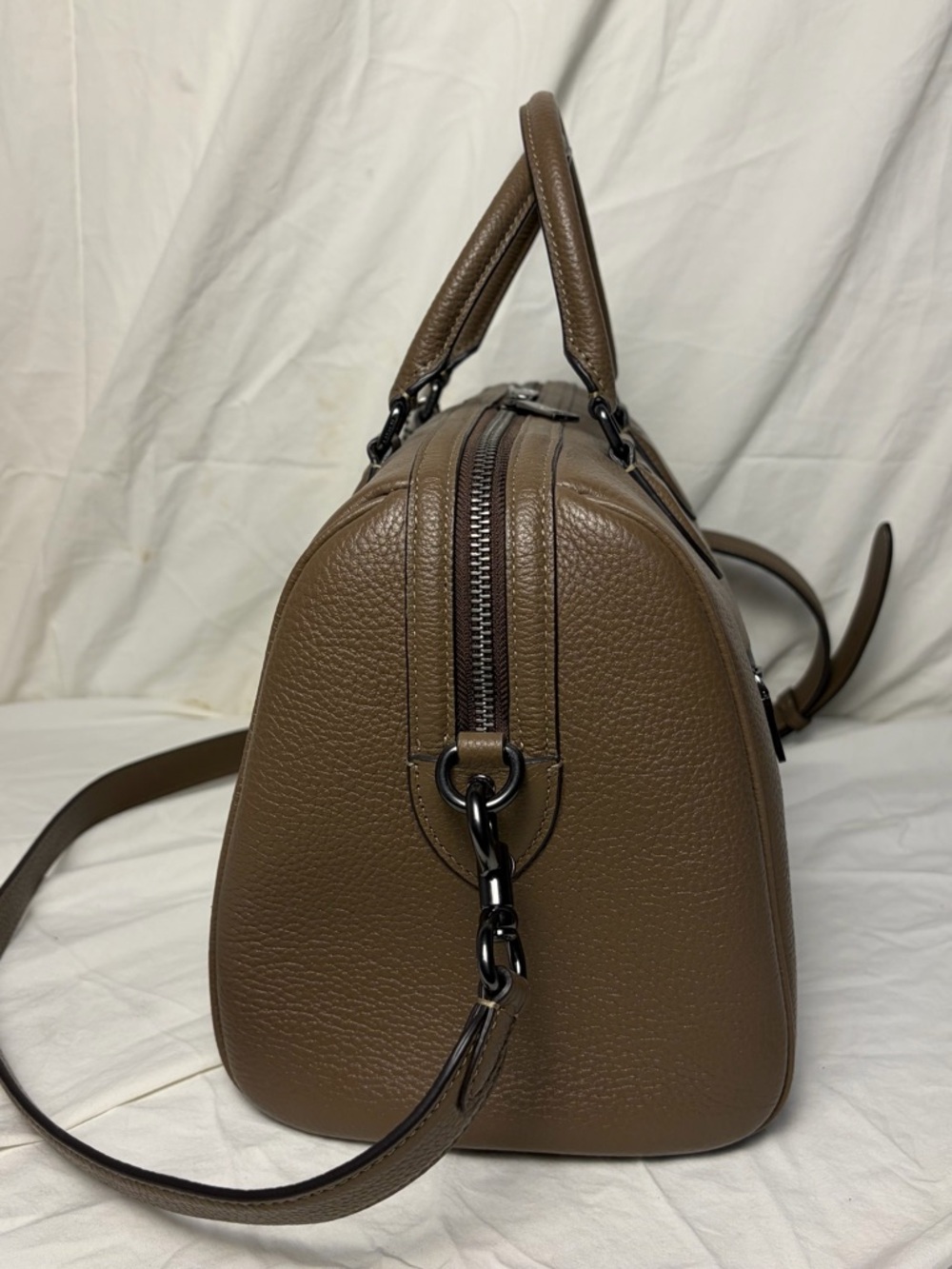 Coach Rowan Large Satchel Pebbled Leather Dark Stone - Crossbody Bag CV 960 - Picture 5 of 8